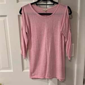 Pink Cold Shoulder Sweater